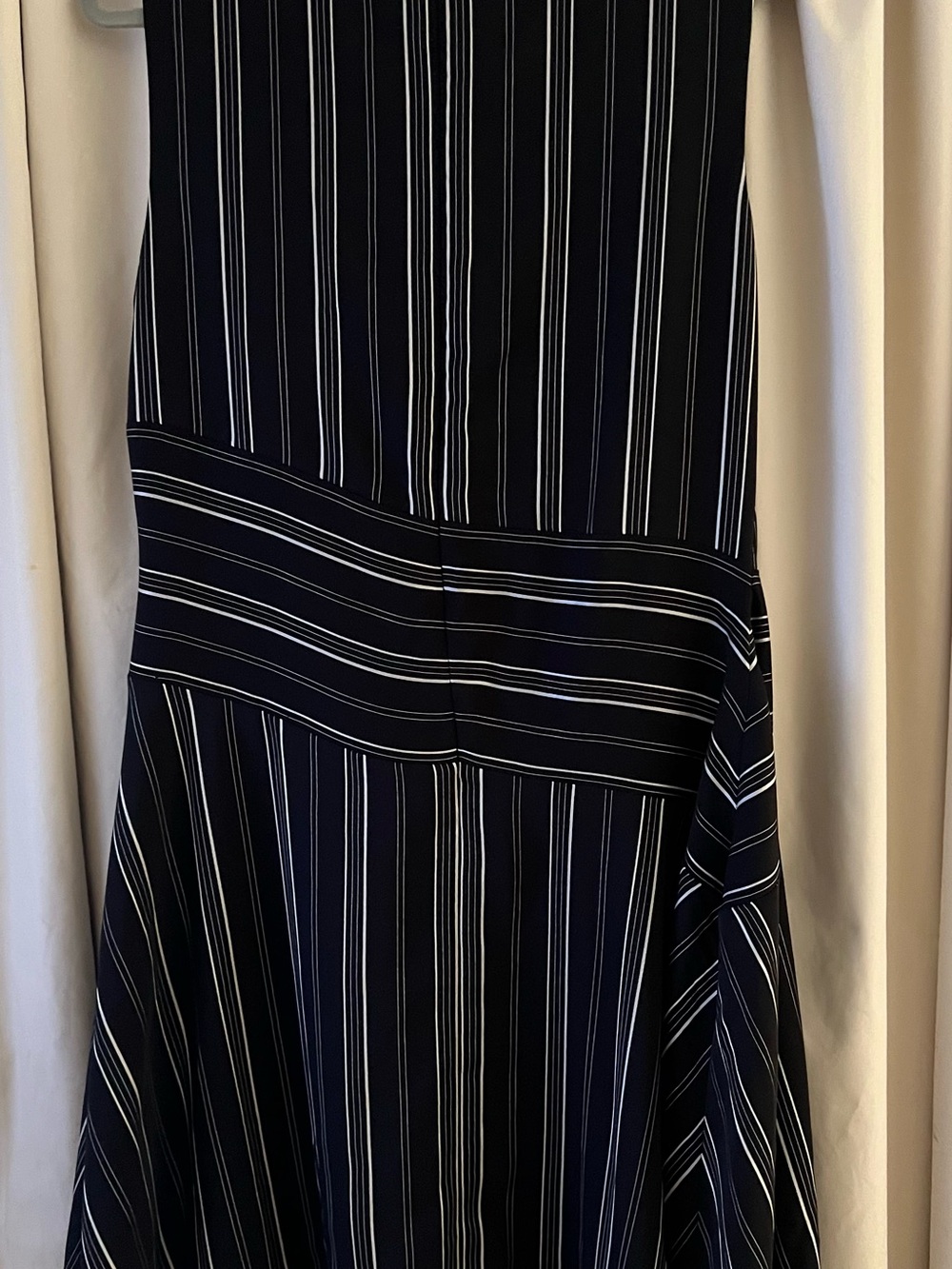 Donna Karan Black Dress with White Pinstripes - Picture 3 of 7